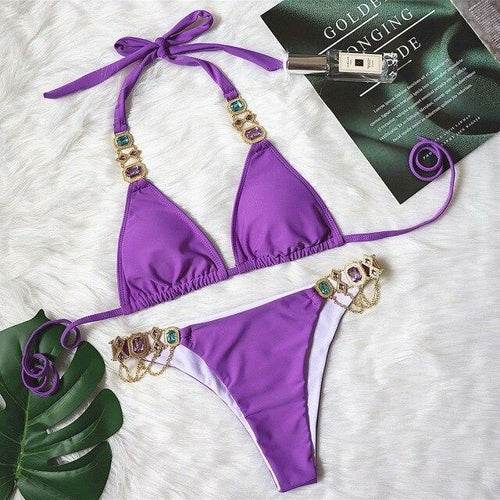 Bikini Jewelled Rhinestones Luxury Diamond Bikini Women Swimwear - Big J's Showstoppin' Store